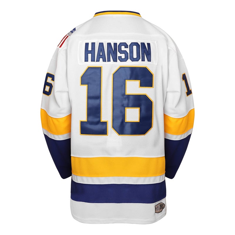 MESOSPERO Hanson Brothers Jersey, Charlestown Chiefs 16,17,18 Slap Shot Ice Hockey Movie Jersey (16 White, X-Large) - Image 3